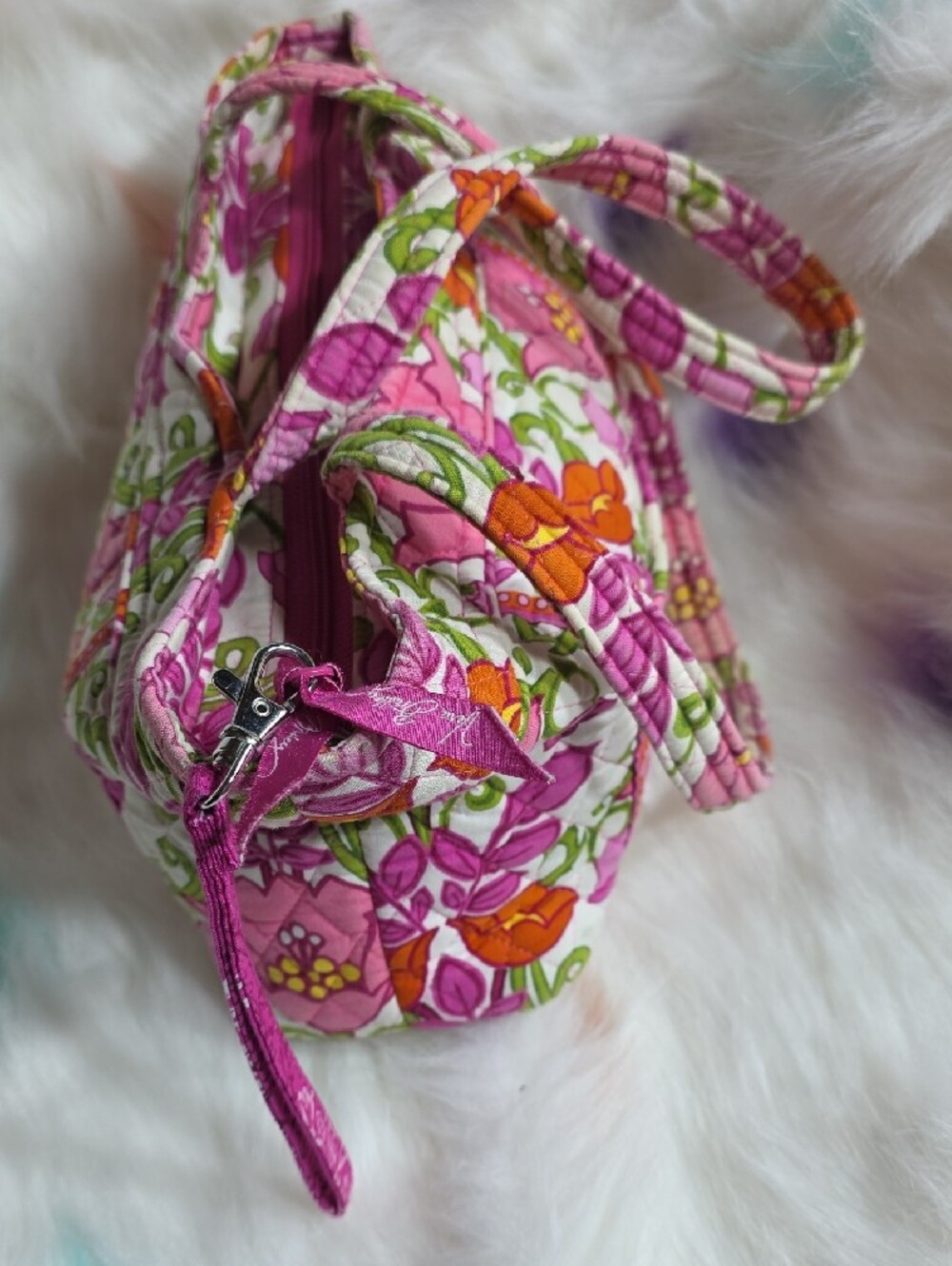 Quilted Floral Pink Tote Bag - Picture 2 of 4